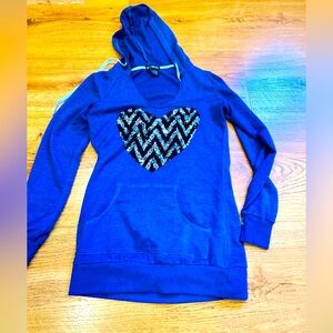 Miss Chievous Burnout hoodie with sequin heart